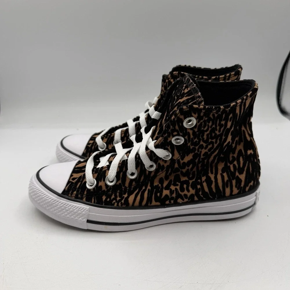 Converse Chuck Taylor All Star HI Top Shoes Womens Sz 6 Leopard Sneakers A17948F - Picture 6 of 10